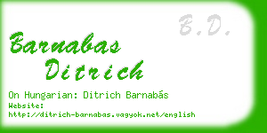barnabas ditrich business card